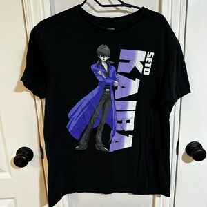 Yu-Gi-Oh Seto Kaiba Graphic Tee Black Size Large Official Anime Shirt